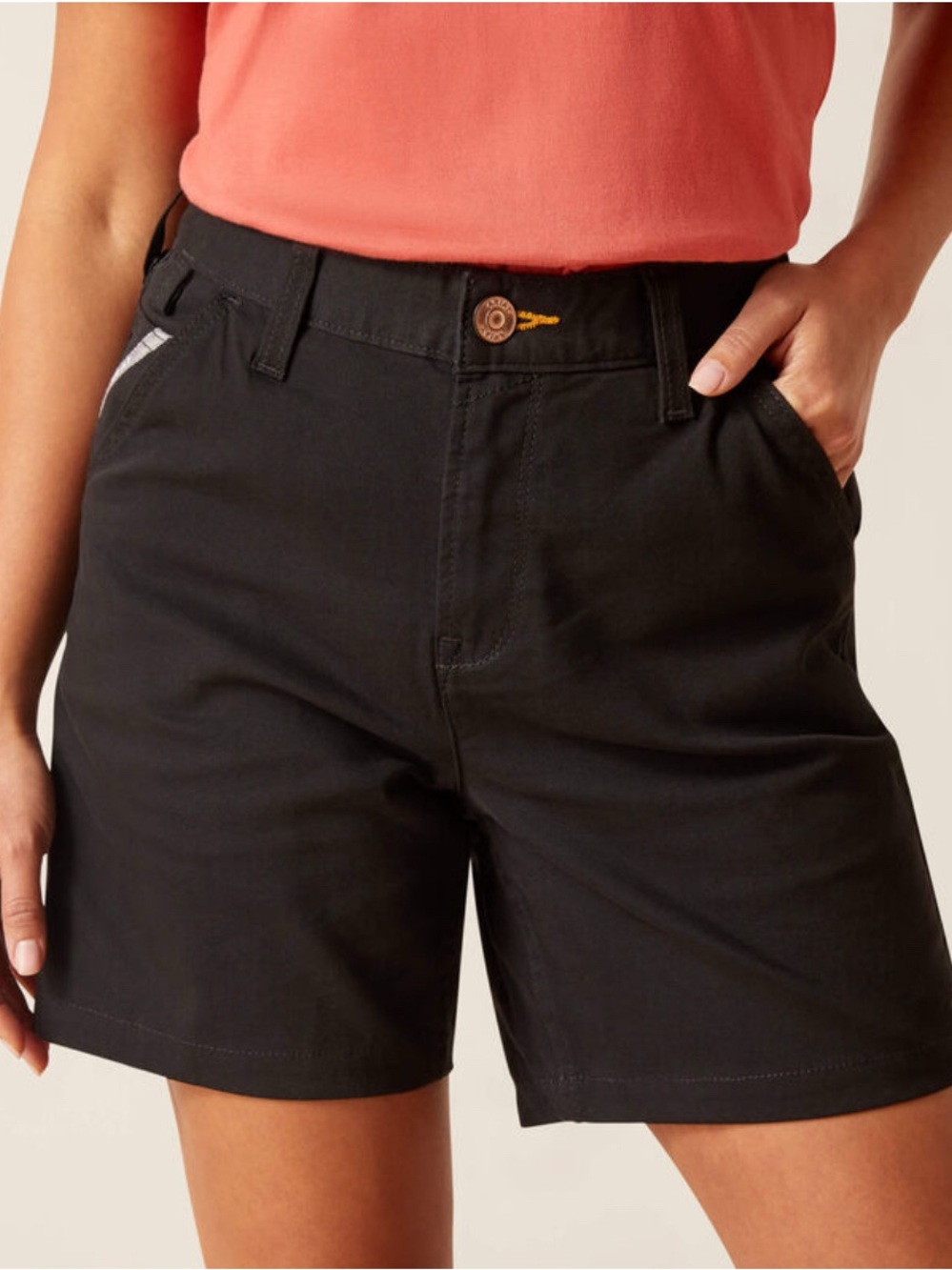 Ariat Black Women's Rebar Stretch Shorts 6” Inseam Size 28